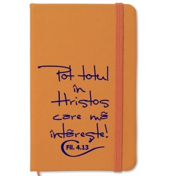 Notebook A6, orange, Pot totul in Hristos